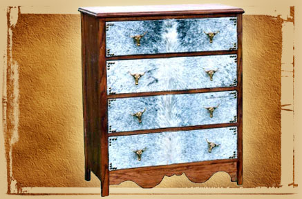 4 drawer cowhide dresser