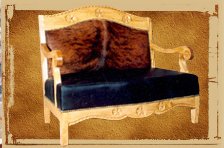 cowhide bench